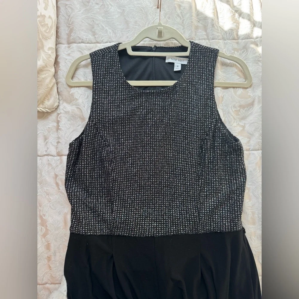323. Nine West Glittery Black Jumpsuit 10 - Picture 4 of 9